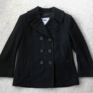 DSCP Quarterdeck Collection Women's Size 10S US Navy Peacoat Black Wool Pea Coat
